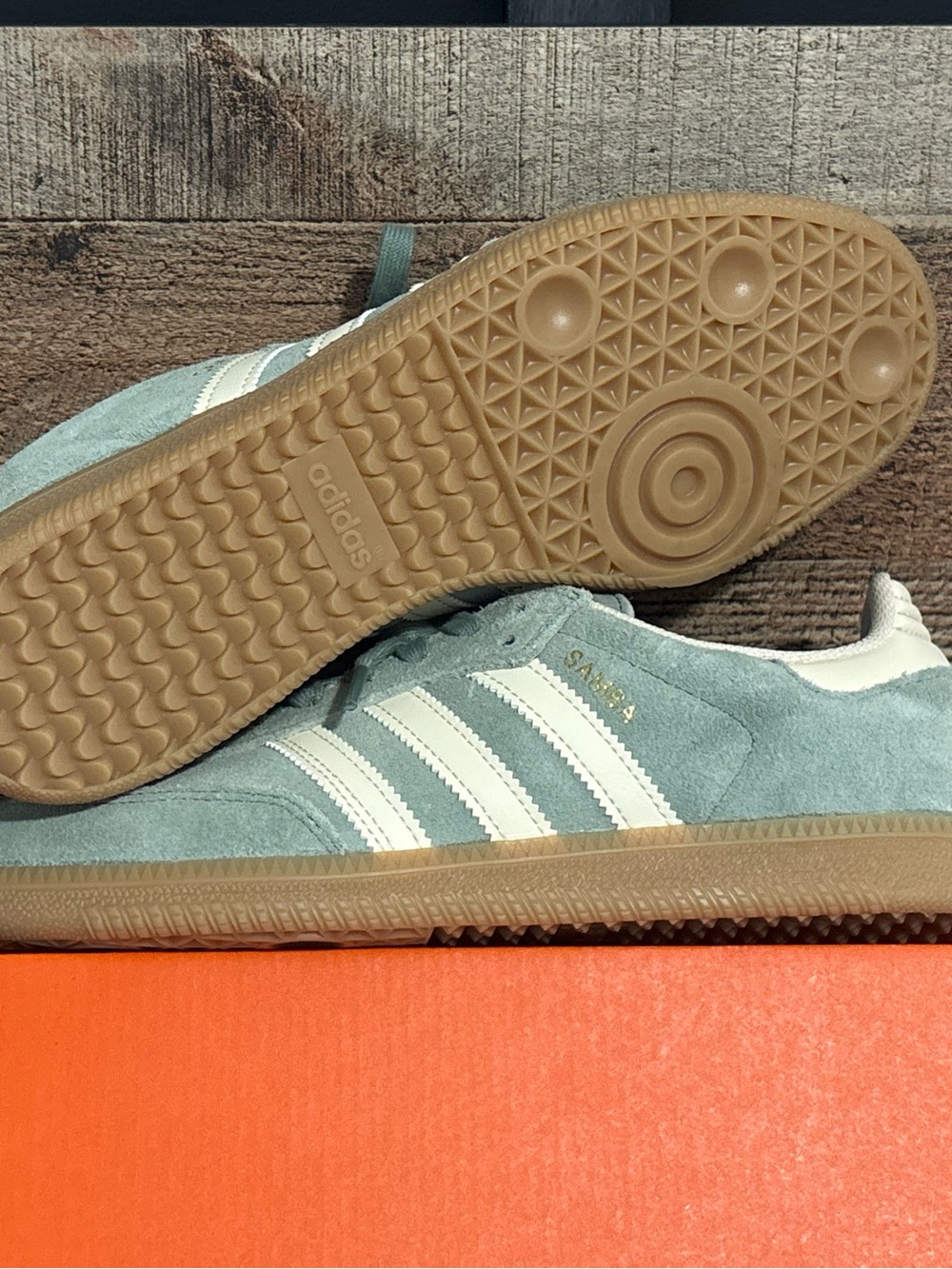 adidas Samba Suede Sneakers - Seafoam Green / White / Gum - Picture 5 of 6